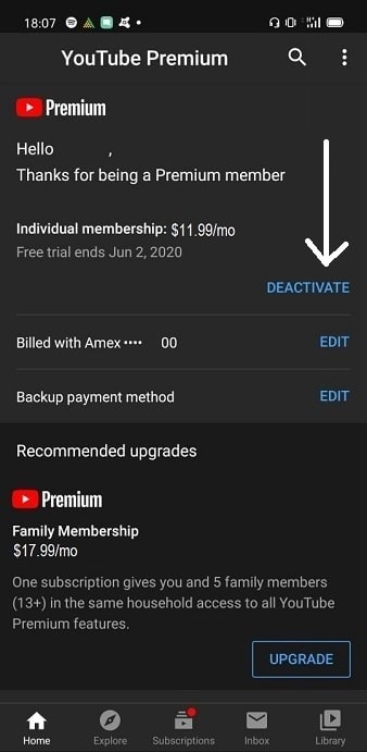 Can you cancel youtube premium free trial